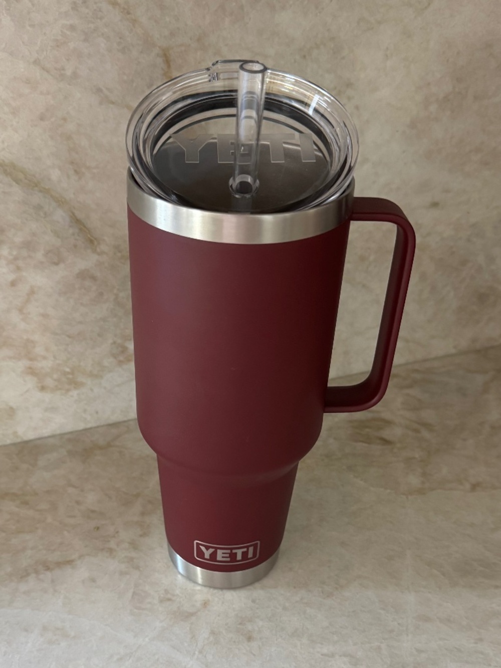 YETI 42oz Rambler Tumbler w/Handle - Wild Vine Red
